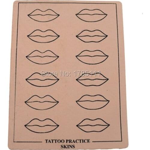 Lip Tattoo Practice Skin Permanent Makeup Eyebrow Lip Eyeliner 19.5x14.5cm Sheet for Needle Machine Supply Kit