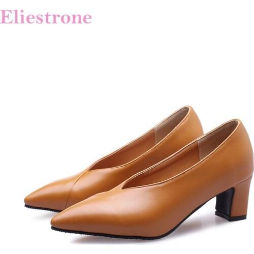 Sale Brand New Comfortable Brown Black Women Pumps Sexy High Heels Office Lady Shoes SA28 Plus Big Small Size 10 28 43 48