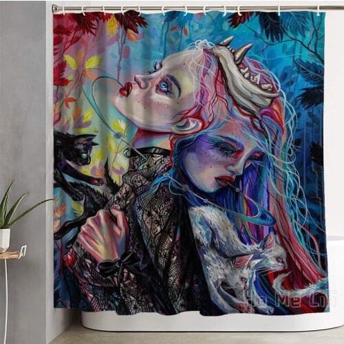 Zodiac Sign Witch Art Design Waterproof Shower Curtain Bathroom Accessories