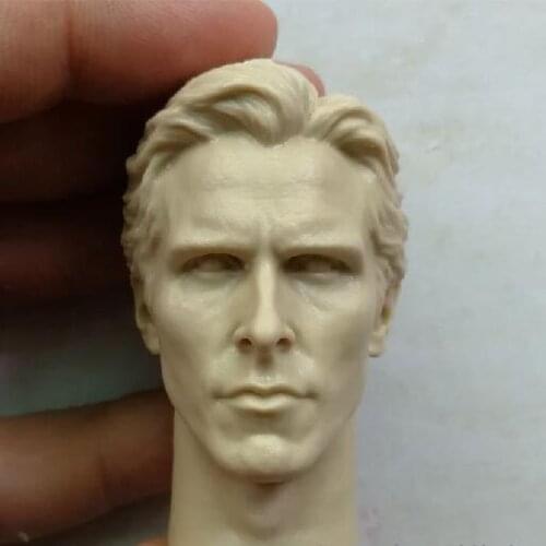 Blank Hot 1/6 Scale Dark Knight Rises Christian Bale Wayne Head Sculpt Unpainted Fit 12" Figure