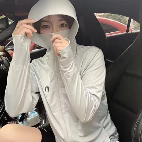 Womens Sunscreen Clothing Cool and Breathable Sunscreen Ice Silk Ultra-thin Mens Sunscreen Shirt