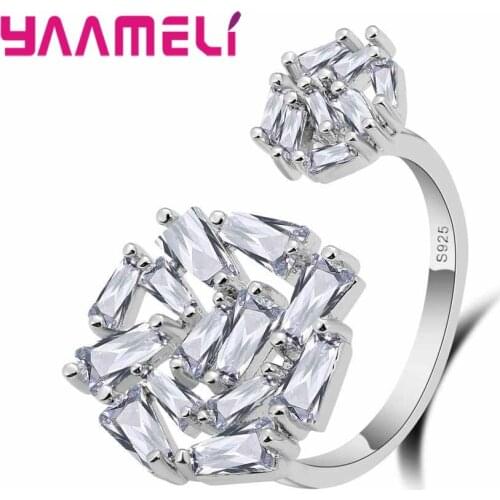 Pure 925 Sterling Silver Rings for Women Lady Bling Bling CZ Cubic Zircon Stone New Design Party Accessory Dropshipping