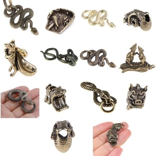 1pc Fashion Brass Metal Snake Shape Keychain Handmade Key Chain Snake Key Ring Handbag Pendant