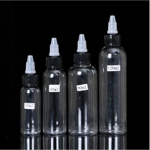 10 pcs nouvelle 30 ml 1 OZ bouchon devissable vide en plastique Transparent encre de tatouage Pigment bouteille transparente fou