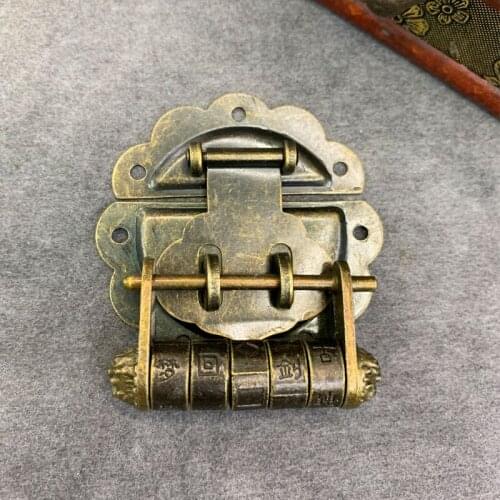 2Pcs Antique Drawer Wood Box Cabinet Door Hasp Lock Hook Latch Butterfly Hinges For Jewellery Fittings Furniture Decorative