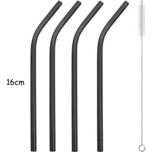 5pcs Short Straws for Kids Drinking Bottle Stainless Steel Straws Eco-frinedly Reusable Metal Straws for Cocktail Glass Cup