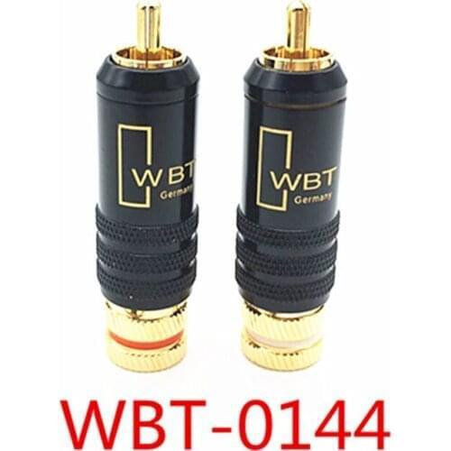 8Pcs/lot WBT-0144 Good Quality RCA Connector RCA Male plug adapter for AV Audio Vidiod Wire Connector plug Hole diameter