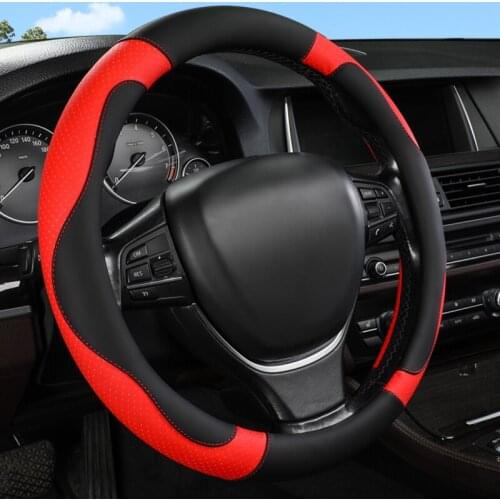 Car-styling Steering Wheel Cover Micro Fiber Leather 37-38CM Cars Wheel Covers Anti Slip Breathable Universal Auto Accessories