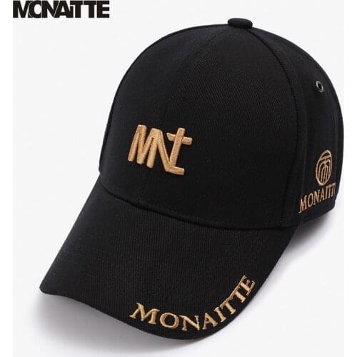 Monaitte New Men Women Cotton Baseball Cap male spring summer new cap hard top fashion fashion embroidered baseball cap female
