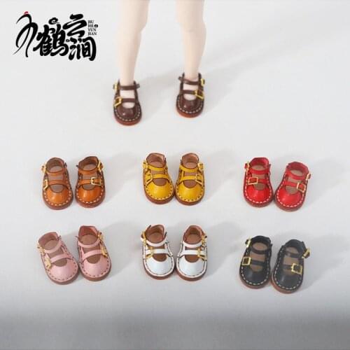 Ob11 baby shoes and clothes GSC plain body obitsu11 small cloth double day button ob24 cow leather shoes