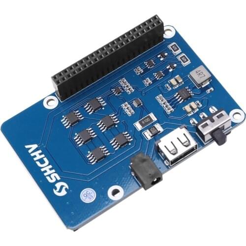 For Raspberry Pi UPS Power Supply Module GPIO Pin Hat Adapter for Raspberry Pi 4B/3B+/3B (US Plug)