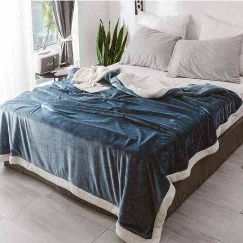 Double-Layer Home Winter Warm Fur Blanket Thickened Bedding Quilt Office Nap Wraps Manta Outdoor Baby Comforter