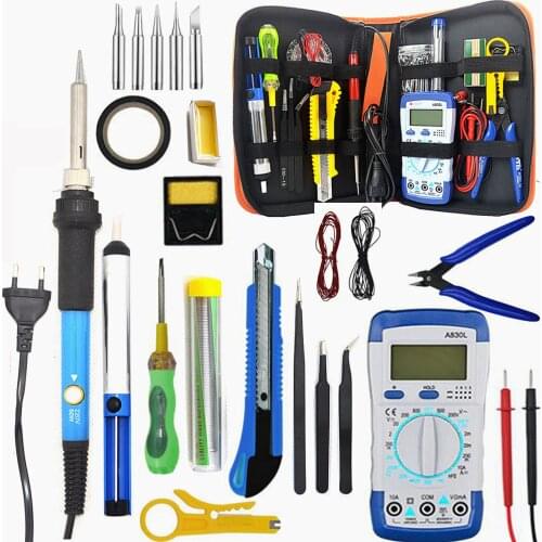 60W Temperature Electric Soldering Iron Kit Soldering Iron kit With Multimeter Desoldeirng Pump Welding Tool 110V/220V