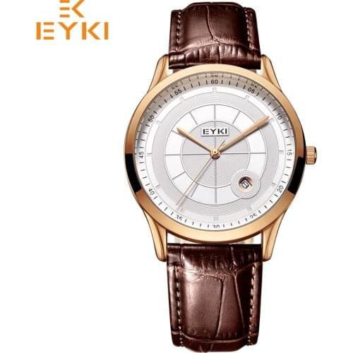EYKI Luxury Brand Fashion Couple Watches For Men Women Waterproof Leather Strap Relogio Masculino Montres Homme Quarzt Clock