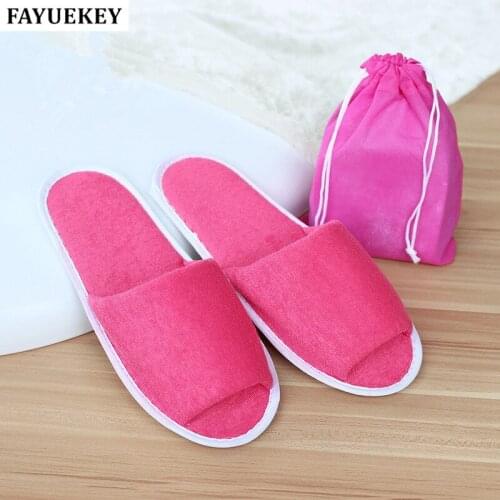 FAYUEKEY Women Travel Business Trip Hotel Club Portable Not Disposable Folding Slippers Girls Home Guest Slippers With Bag