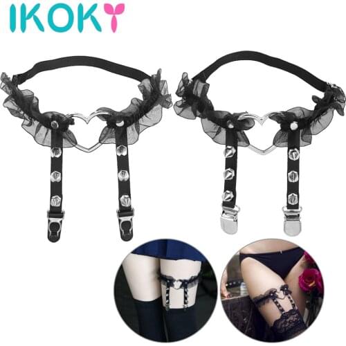 IKOKY Black Lace Sex Suspenders For the Stockings Garter Belt Adult Games Sex Toys for Women Flirting Adult Products