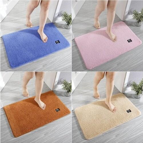 Bath Mat Bathroom Carpet Water Absorption Non-slip Absorbent Washable Rug Toilet Kitchen Floor MaTapis Salle De Bain Solid Color