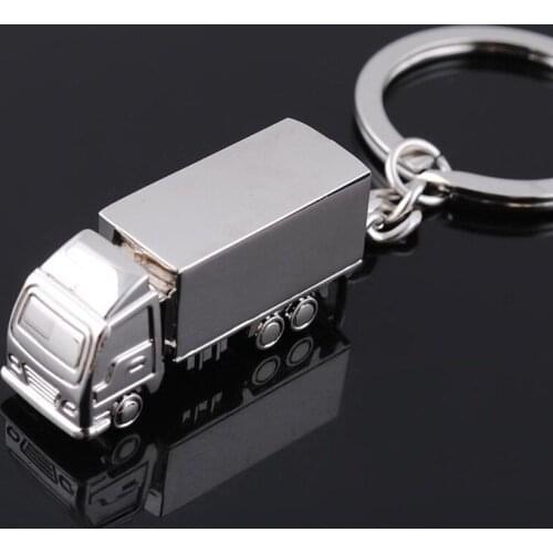 Creative Truck Van Model Key Ring Car Keychain for Audi Skoda Zinc Alloy Metal Car Key Ring for Toyota Motorcycle Bmw Best Gift