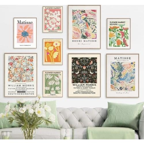 Minimalist Flower Market Bird Wall Art Canvas Painting Nordic Posters And Prints Abstract Pictures For Living Room Home Decor