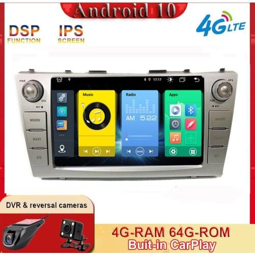 Android 10 Carplay DSP Multimedia for Toyota Camry 2007 2008 2009 2010 2011 with Car Radio Stereo WiFi BT GPS Navigation