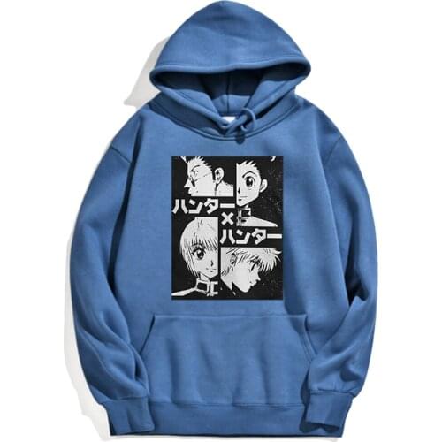 HUNTER Personality Character Printed Hoodies Japan Anime Male Hoodie Oversize Funny Hoodie Mens Brand Street Mens Streetwears