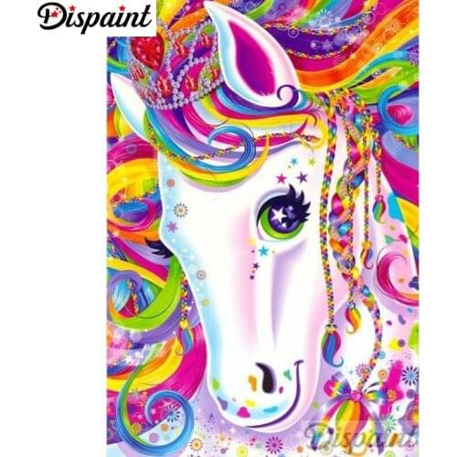 Dispaint Full Square/Round Drill 5D DIY Diamond Painting "Color horse scenery" Embroidery Cross Stitch 5D Home Decor A10260
