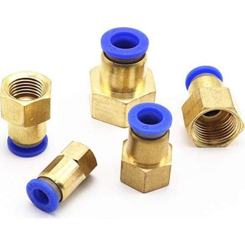 3d printer Pneumatic Quick Connector Air Fitting Set 4 6 8 10 12mm Hose Tube Pipe 1/8" 3/8" 1/2" 1/4" BSP Female Thread Brass
