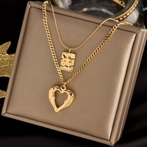 Inserts No fading Titanium stainless steel Angel wings heart Necklace fashion charm pendant Light luxury gift women jewel