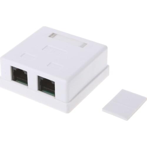 RJ45 Junction Box CAT6 Cat6e 8P8C Network Connector 2-port female-female Desktop Extension Cable Box
