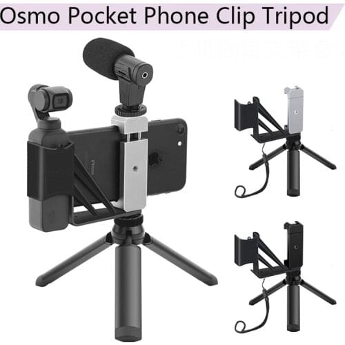 Foldable Phone Holder Adapter Clip Selfie Mount Metal Tripod for DJI Osmo Pocket/Pocket 2 Handheld Gimbal Camera Accessories