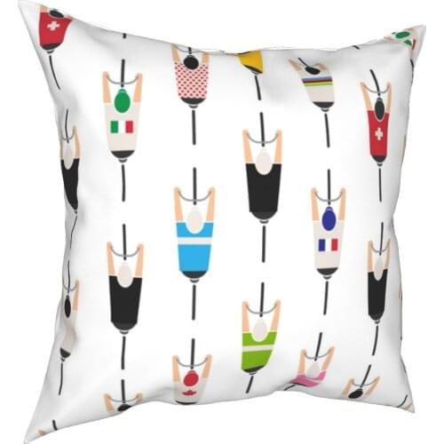 Bicycle Squad Pillowcase Polyester Cushion Cover Decor France Bike Pillow Case Cover Living Room Zippered 45X45cm