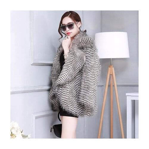 Top brand Faux Fur WomenFashion Coat N57 high quality