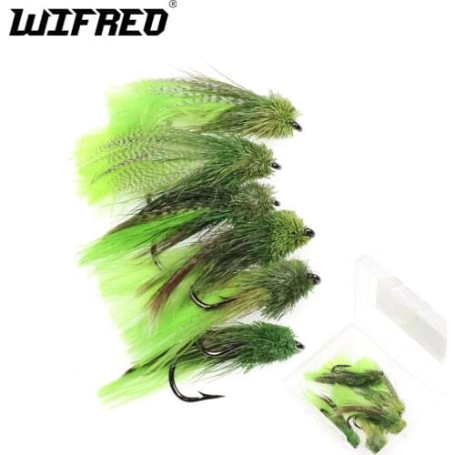 Wifreo 6PCS Size 4 Zoo Cougar Fly Slow Sinking Sculpin imitation Streamer Fly for Trout Fly Fishing