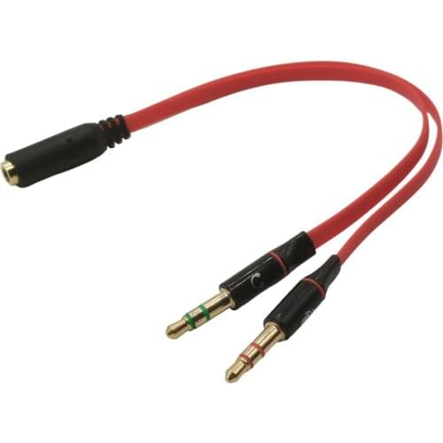 Y Splitter Cable 3.5mm 2 in 1 Male To Female AUX Audio Cable MP3 MP4 Stereo Plug Adapter Jack For Headset Headphone computer