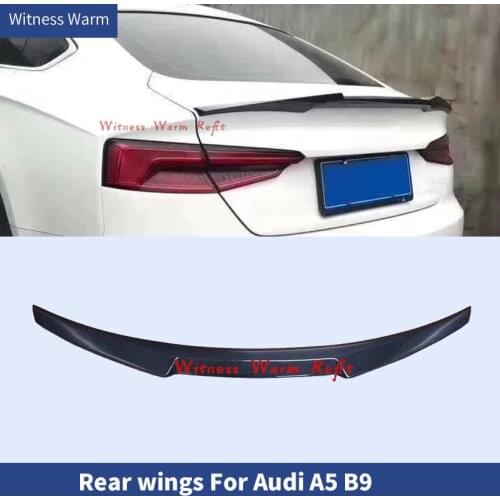 Rear Spoiler for audi A5 S5 Sedan 4 Door 2017 2018 2019 carbon fiber/FRP Rear Trunk Lip Spoiler Car Boot Trim Wing