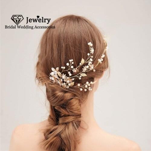CC Hairbands for Women Wedding Hair Accessories Engagement Jewelry Bridal Headpiece Flower Shape Headbands High Quality HS149