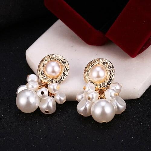 Boho Imitation Pearl Drop Earrings For Women Za Brand 2019 Gold Pearl Hanging Dangle Earring Statement Fashion Jewelry Wholesale
