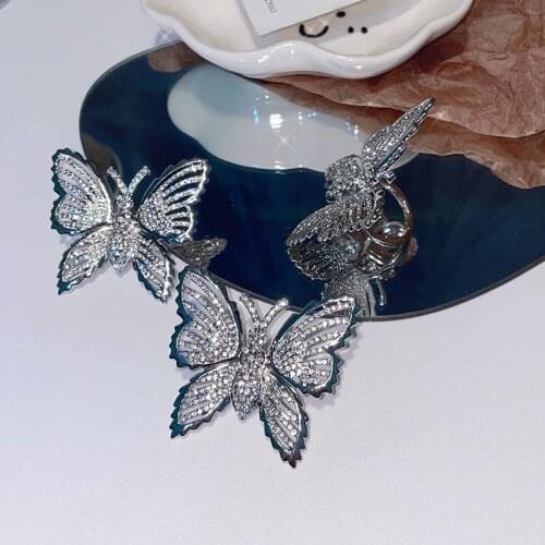 Jewelry Set Butterfly Necklaces for Women Luxury Cubic Zircon Stud Earrings