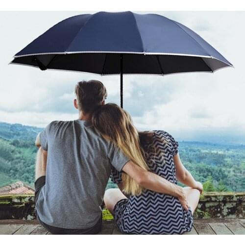 Sunny Umbrella 10 Bones Wind Resistant Outdoor Black Coating Anti-UV Sunny and Rainy Three-folding Umbrella