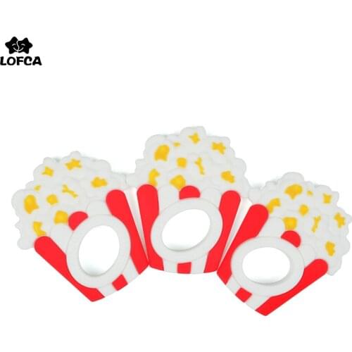 1PC Popcorn Silicone Teether Toys Necklace Accessories Infant Chew Toys Popcorn Silicone Beads Soft teether DIY Baby Teething