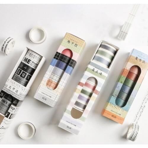 10 Pcs/pack Alphabet Number Decorative Sticker Washi Tape Adhesive Tape Diy Scrapbooking Sticker Label Masking Craft Tape