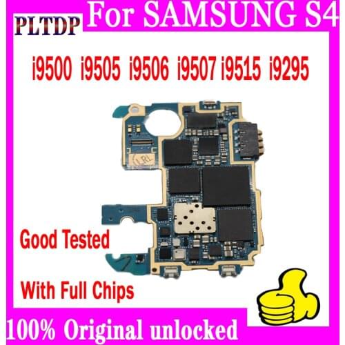 100% Original For Samsung Galaxy S4 i9500 i9505 i9506 i9507 i9515 i9295 Motherboard, With Android System,Full unlock Logic board