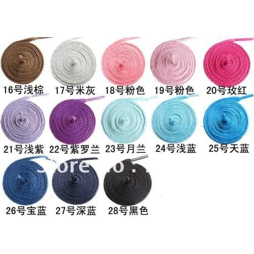 100 pair/lot 100% Polyester Woven shoe string sport shoe lace 8mm Plain Flat Shoe Laces wholesale