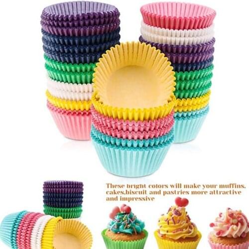 100Pcs Muffin Cupcake Cups Oilproof Liner Baking Cup Tray Case Wedding Party Caissettes DIY Cake Paper Cup Mold Small Muffin