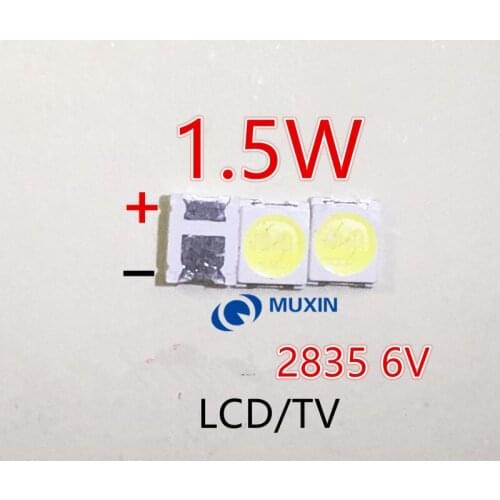 100pcs LED Backlight High Power LED 1.5W 6V 1210 3528 2835 131LM Cool white LCD Backlight for TV TV Application