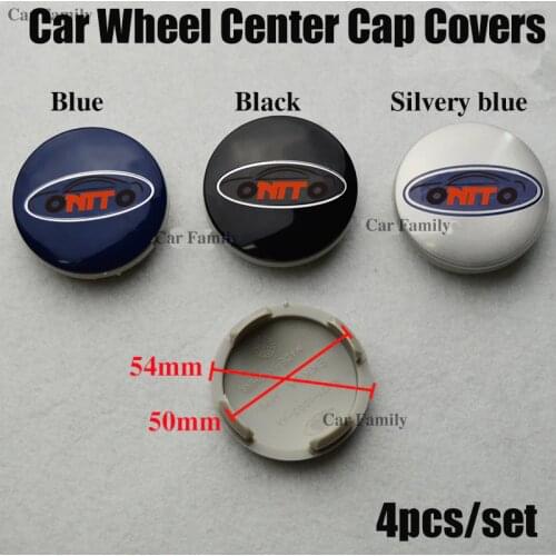4pcs 54mm for Kuga Fusion Fiesta Transit Black/blue/Silvery ABS Car Accessories Auto Car Wheel Hub Center Caps Covers Badge