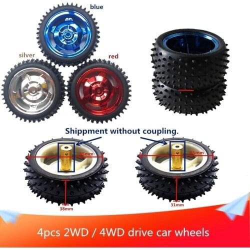 4pcs/lot 2WD/4WD Drive Car Wheels Tire Diameter 85mm Width 31mm/38mm Robot Accessory for Car Chassis DIY RC Electronic Toy Kit