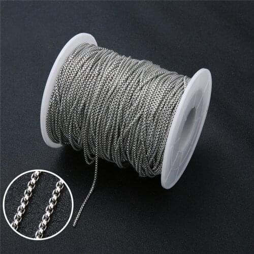 5m/lot 2mm 2.5mm Stainless Steel Rolo Chains Bulk Silver Tone Metal Necklace Link Chain For Diy Bracelet Jewelry Making Supplies