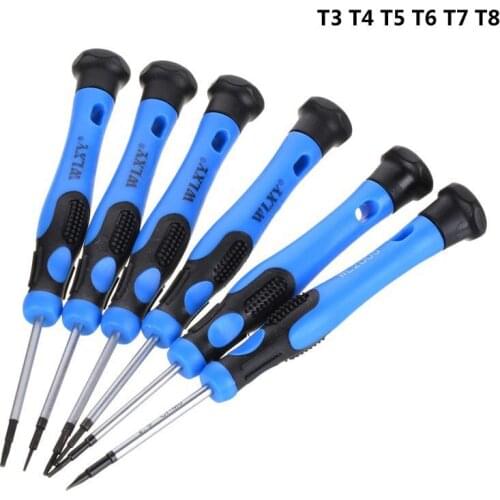 6pcs/ pack) Precision T3 T4 T5 T6 T7 T8 Screwdriver Steel Alloy Torx Screwdriver Magnetic Tip Screw Driver Repair Tool Kit