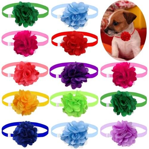 60pc Small Dog Bow Tie Flower Fashion Dog Supplies Cute Pet Dog Cat Bowtie Pet Products Dog Grooming Accessories For Small Dogs